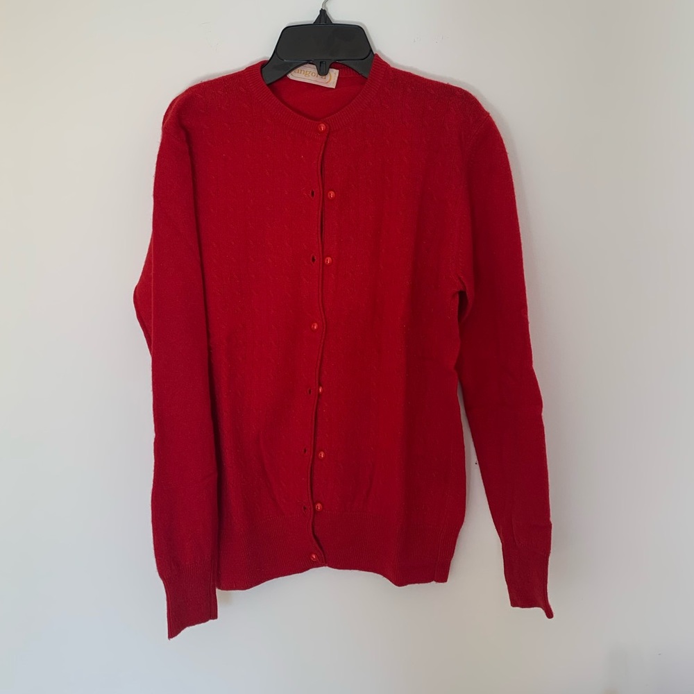 MADE IN ITALY Red Button-Down Cardigan